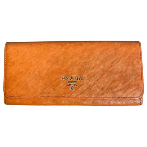 prada orange leather wallet|buy prada wallet online.